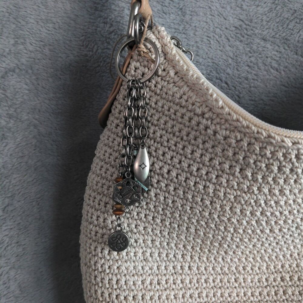 NWOT The Sak Sequoia Hobo Handbag Crochet Multi Beaded Boho Shoulder Bag Charms - Picture 6 of 10